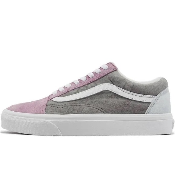 Unworn Vans Old Skool Suede Sherpa Pink Grey - Picture 3 of 16